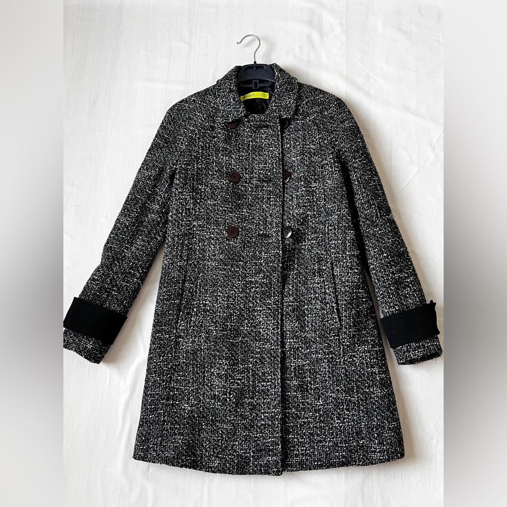 Versace Jeans Tweed Bouclé Double Breasted Coat Vintage Made in Italy Sz 40 US 4